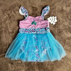MIOGLRIE Purple and Blue Mermaid Ruffle Swimsuit with Tulle Skirt - Size 2 to 3Y